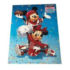 Vintage Disney Mickey and Minnie Football Cheer 100 Piece Puzzle